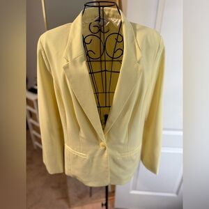 Kensie Light Yellow Satin Blazer